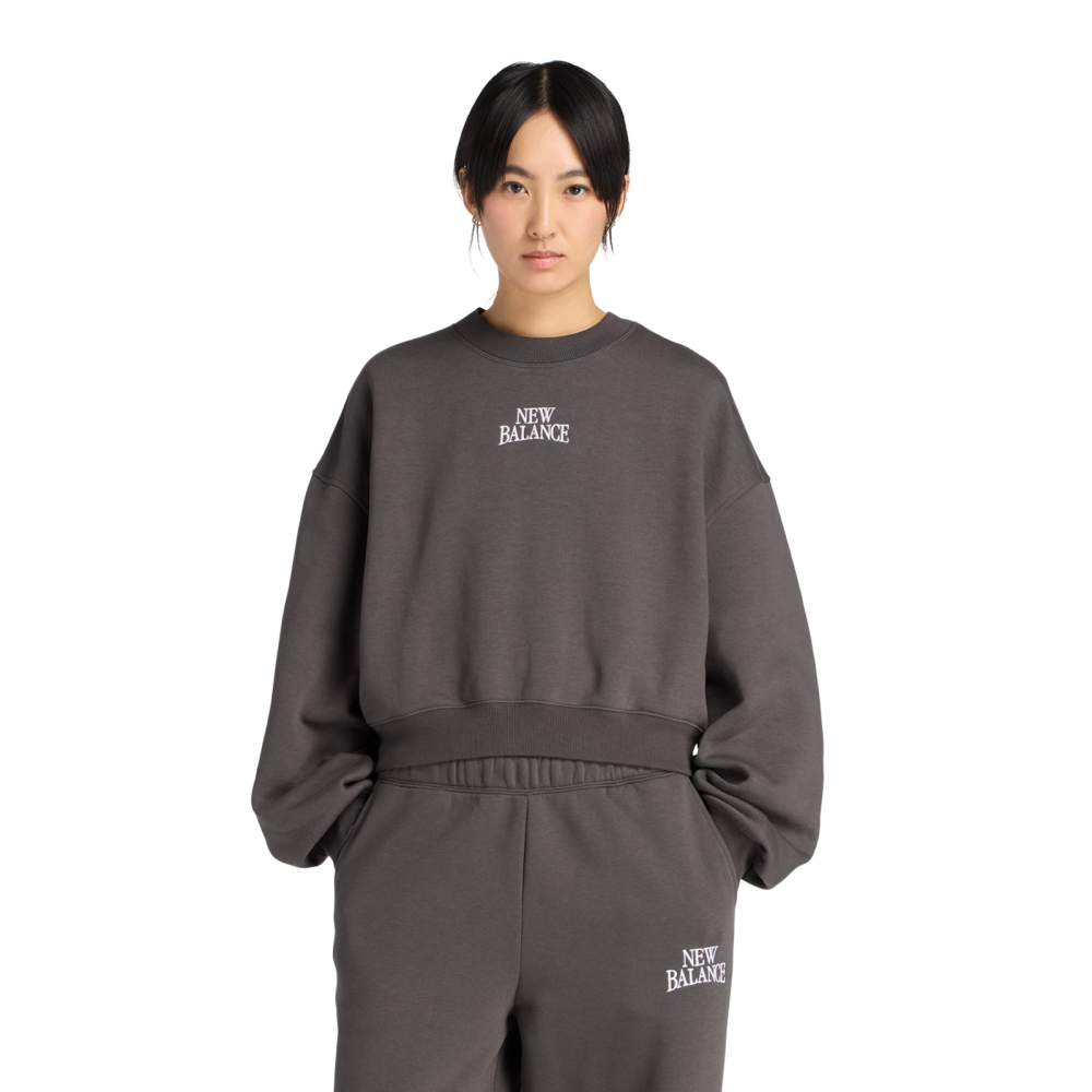 New Balance New Balance W Linear Heritage Fleece Crew Damen, schwarz, Grösse: XL  Damen, schwarz, Grösse: XL