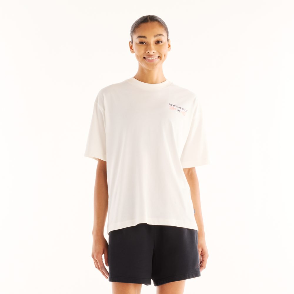 New Balance New Balance W Grab a Bite Boston Oversized T-Shirt Damen, weiss, Grösse: S  Damen, weiss, Grösse: S