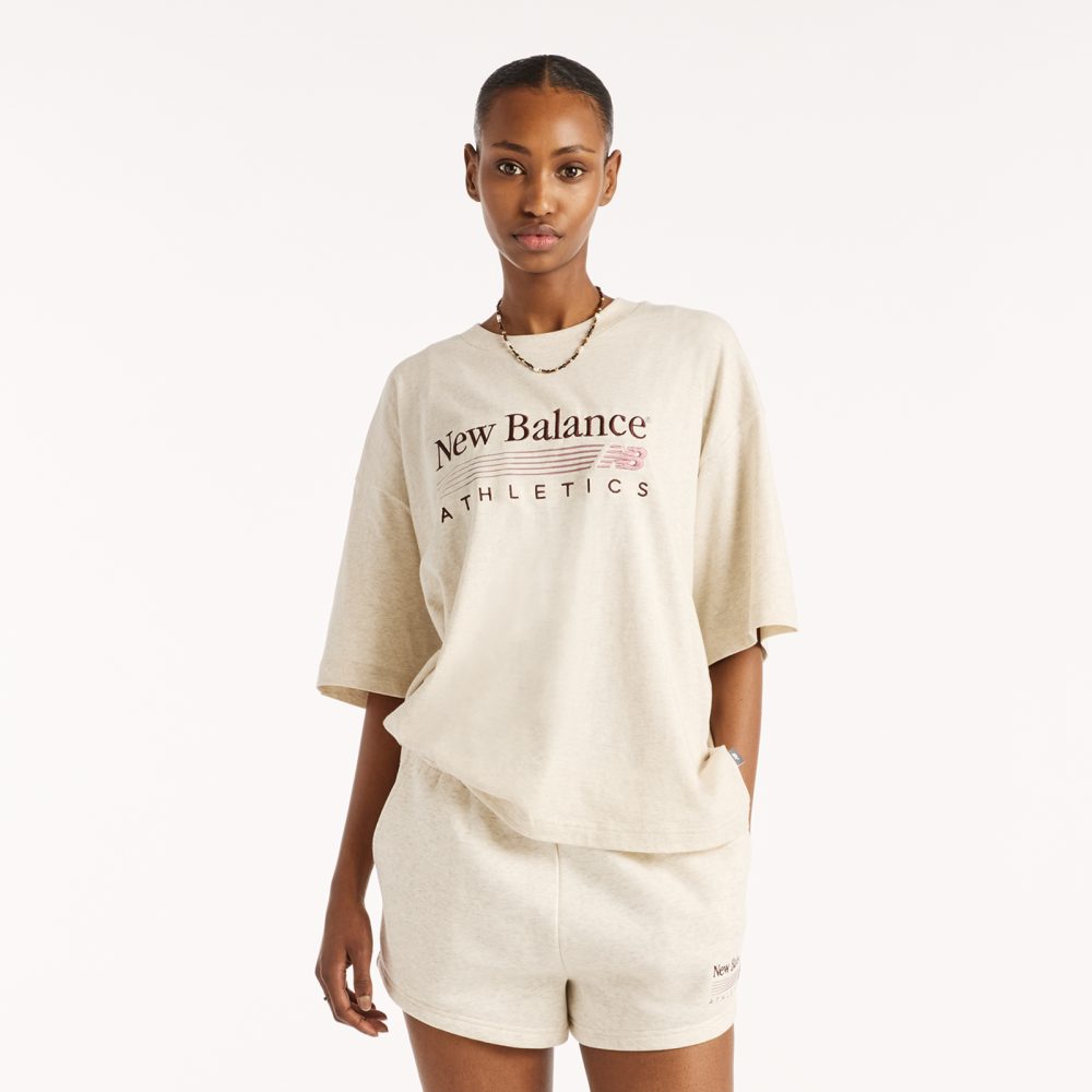 New Balance New Balance W Trackside Oversized T-Shirt Damen, weiss, Grösse: XL  Damen, weiss, Grösse: XL