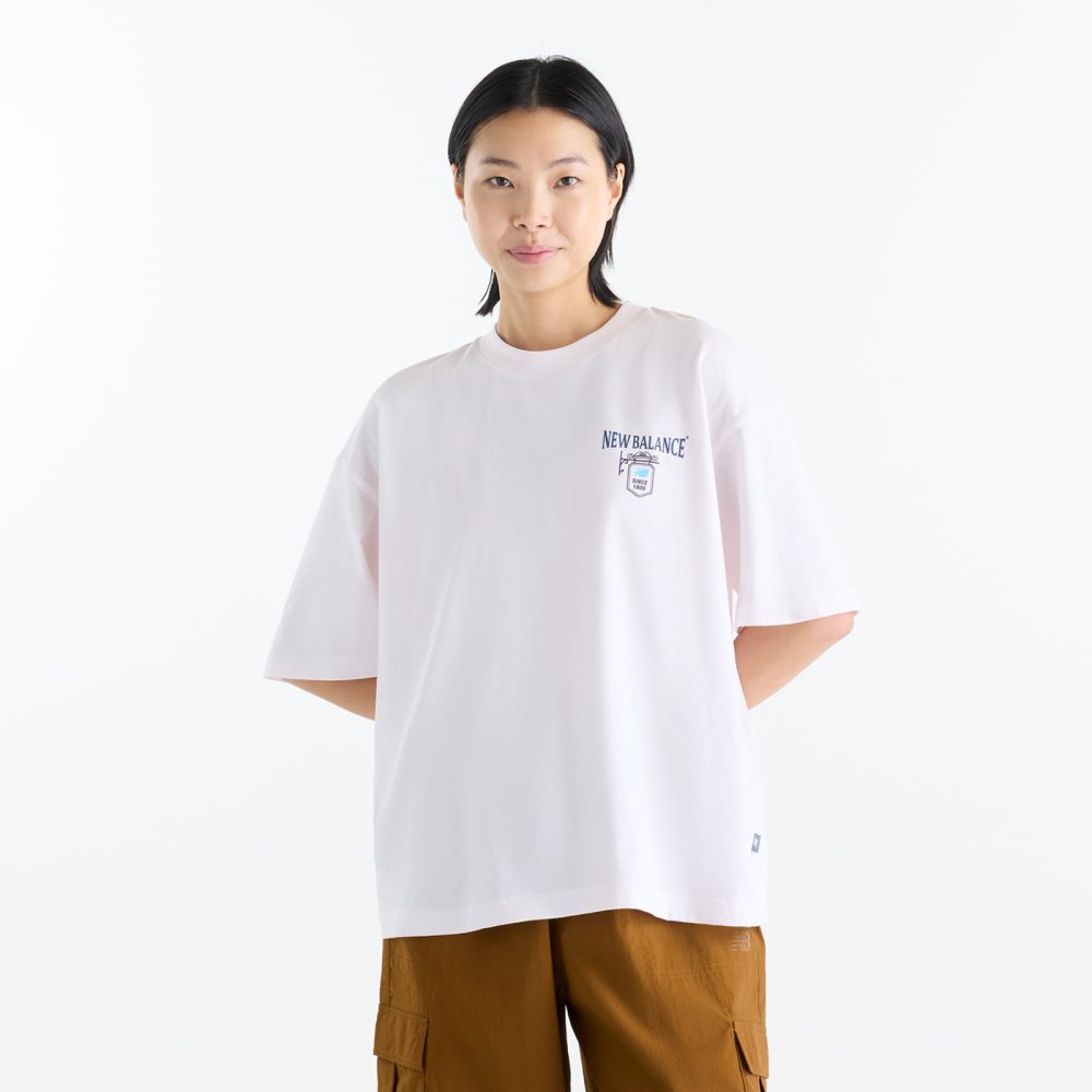 New Balance New Balance W Grab a Bite London Oversized T-Shirt Damen, pink, Grösse: XS  Damen, pink, Grösse: XS