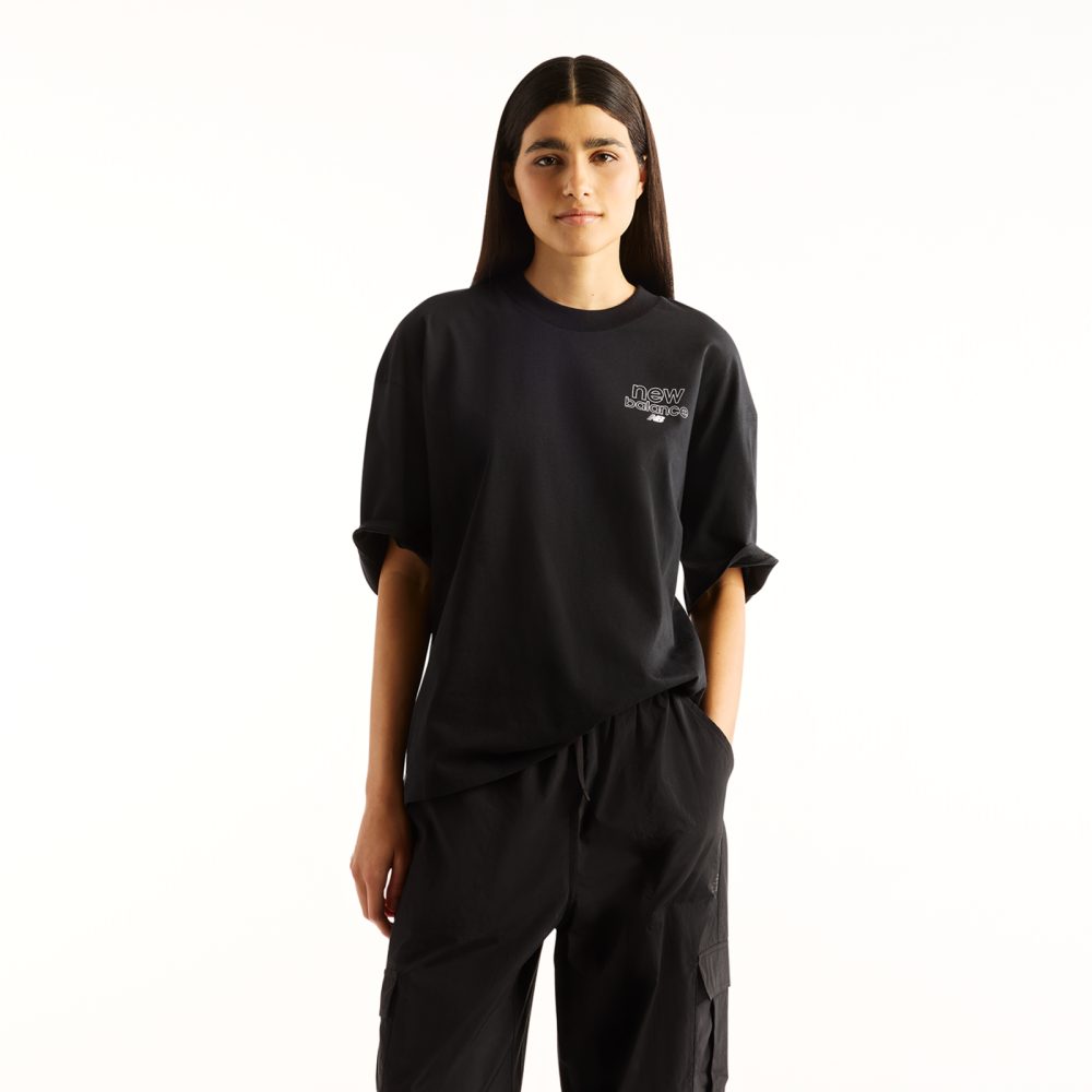 New Balance New Balance W Sport Oversized Graphic T-Shirt Damen, schwarz, Grösse: XS  Damen, schwarz, Grösse: XS