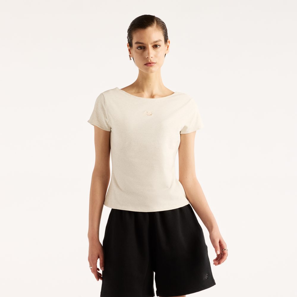 New Balance New Balance W Open-Back Fitted T-Shirt Damen, weiss, Grösse: S  Damen, weiss, Grösse: S