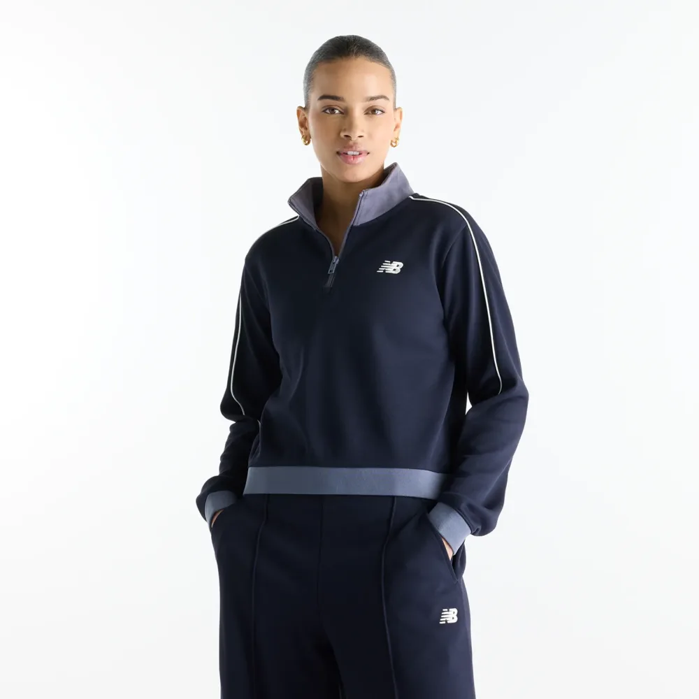 New Balance New Balance W Sport Legacy Pique 1/4 Zip Damen, schwarz, Grösse: XS  Damen, schwarz, Grösse: XS