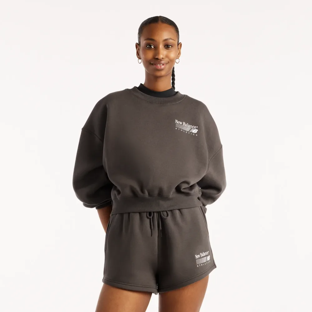 New Balance New Balance W Trackside Fleece Crew Damen, schwarz, Grösse: XS  Damen, schwarz, Grösse: XS