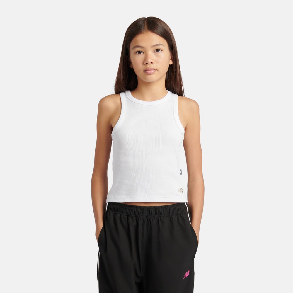 New Balance G Rib Tank  Mädchen, weiss, Grösse: 10-11 Years
