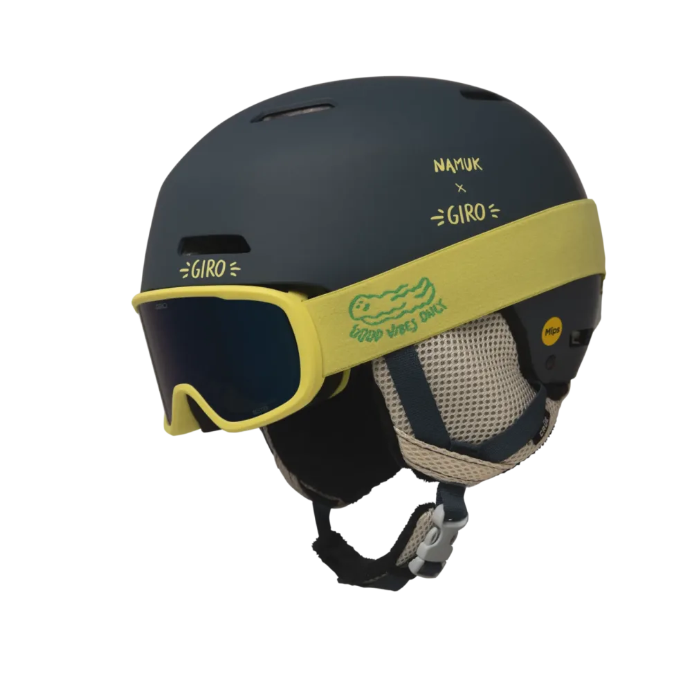 GIRO Crüe Mips Kinder Skihelm + Brille Blau, , Größe: S