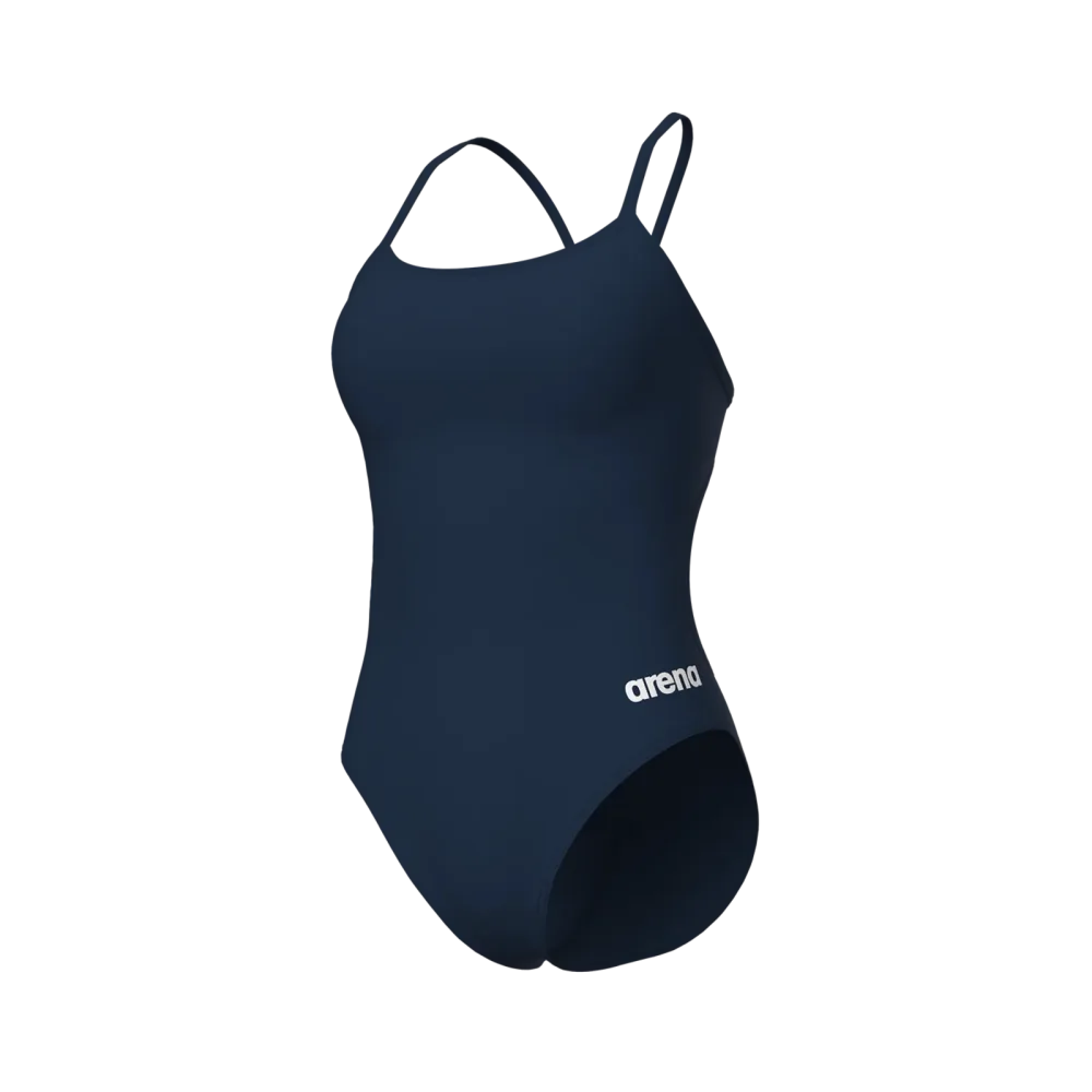 Arena Swimsuit Lace Back Solid Badeanzug Damen, blau, Grösse: D 34