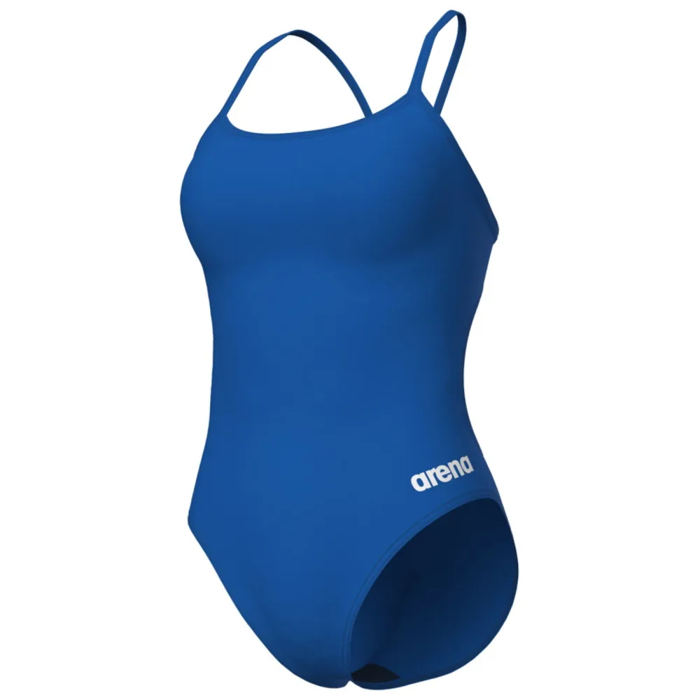 Arena Swimsuit Lace Back Solid Badeanzug Damen, blau, Grösse: D 32