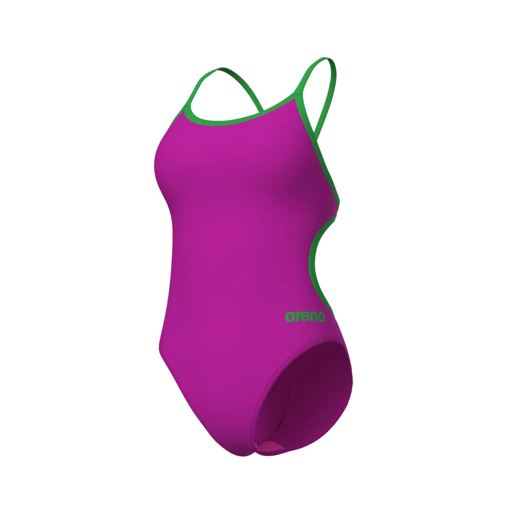Arena Swimsuit Lace Back Solid Badeanzug Damen, pink, Grösse: D 30
