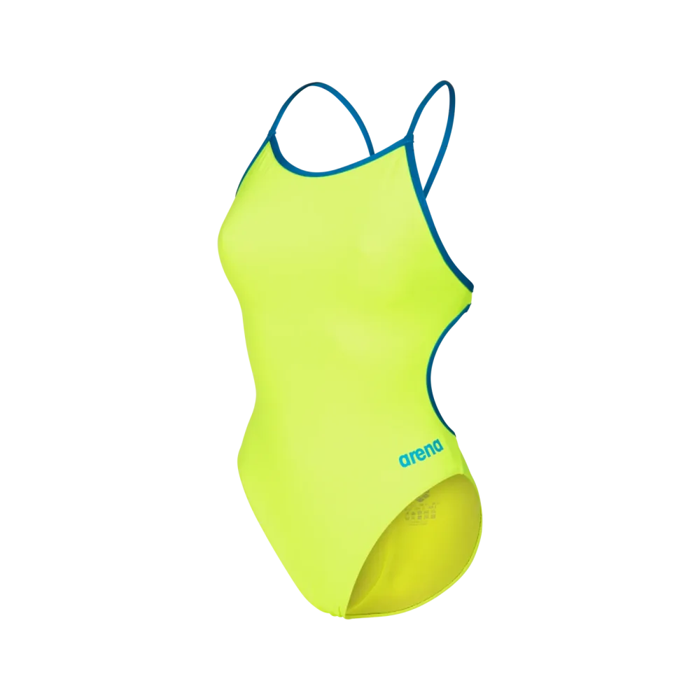 Arena Swimsuit Lace Back Solid Badeanzug Damen, gelb, Grösse: D 30