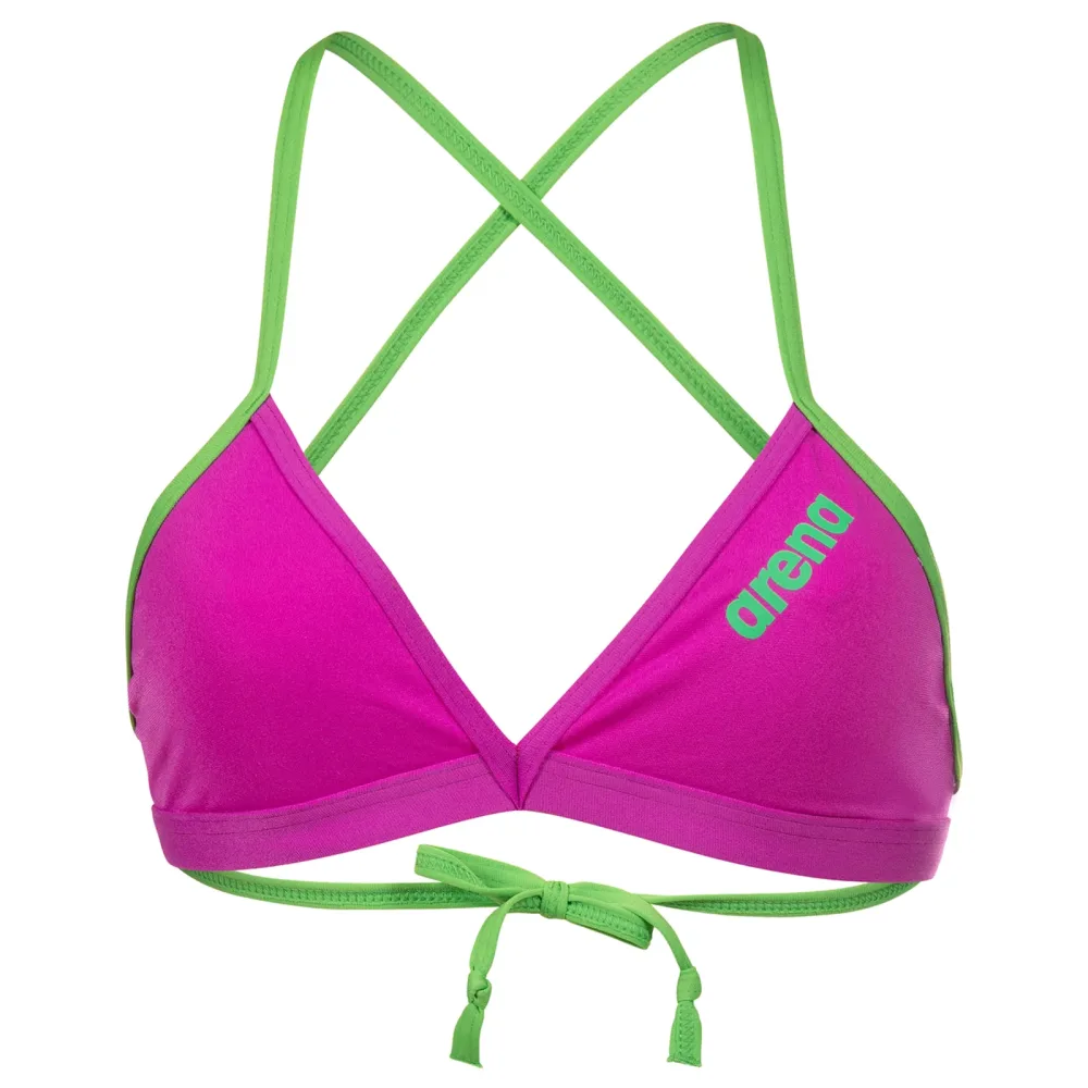 Arena Team Swim Top Tie Back Solid Bikini Damen, pink, Grösse: D 34