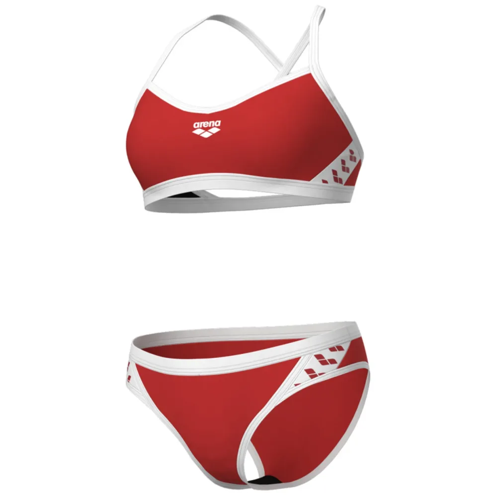 Arena Arena Icons Bikini Cross Back Solid Bikini Damen, rot, Grösse: D 36