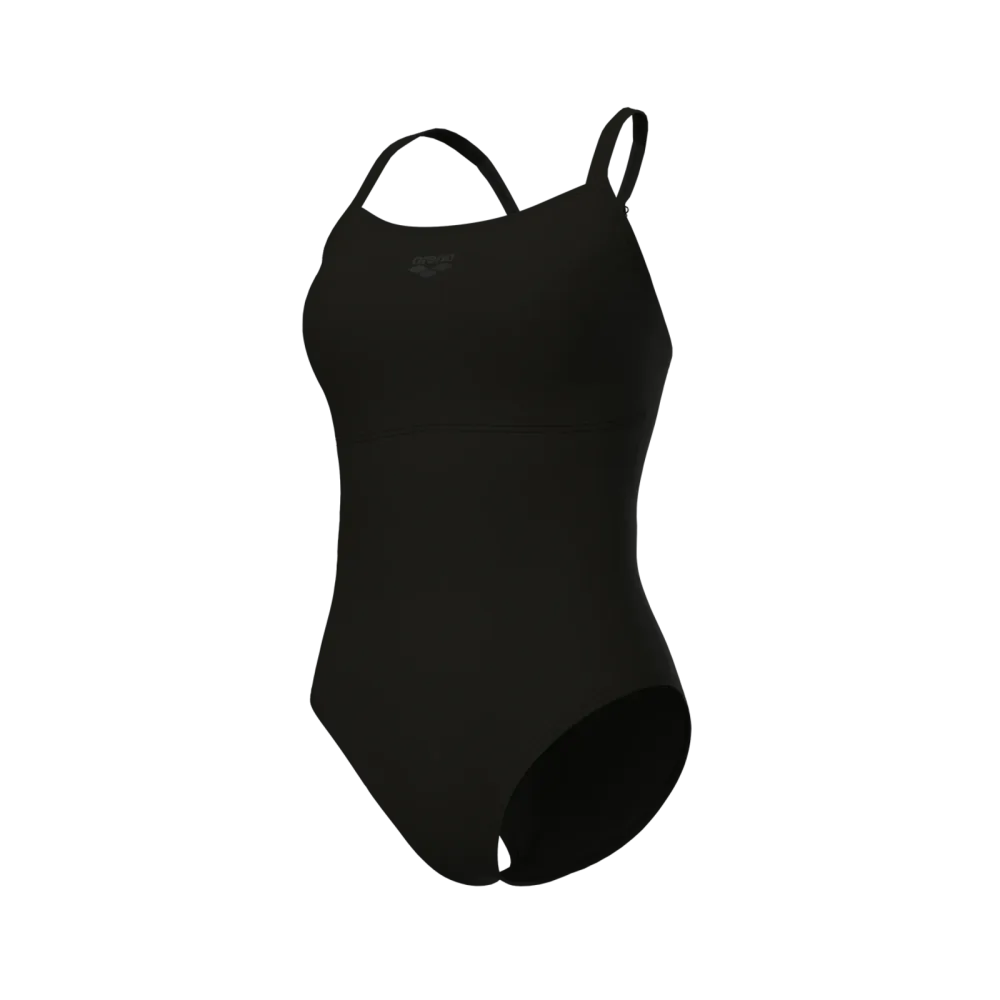Arena W Arena Solid Swimsuit Lightdrop Back B Badeanzug Damen, schwarz, Grösse: D 34