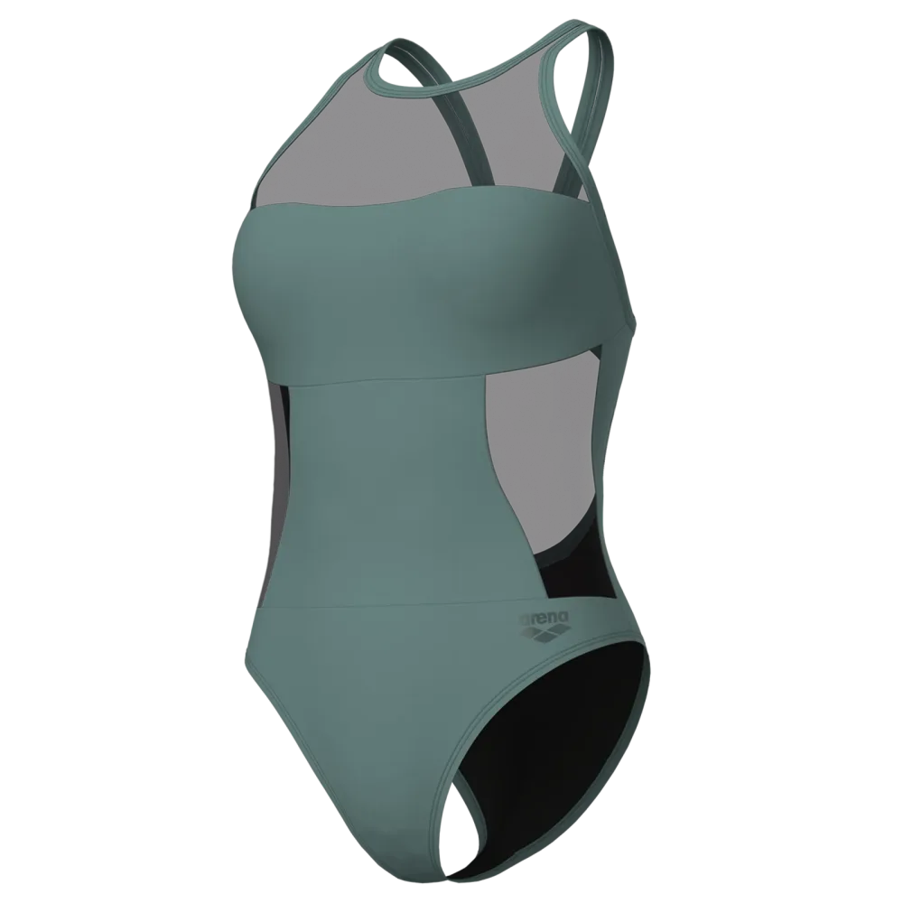 Arena Arena Water Touch Swimsuit Swim Pro Back Badeanzug Damen, grün, Grösse: D 38