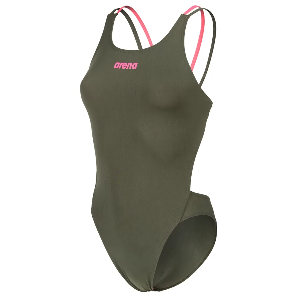 Arena W Arena Swimsuit Tech Multi Solid Badeanzug Damen, grün, Grösse: D 38