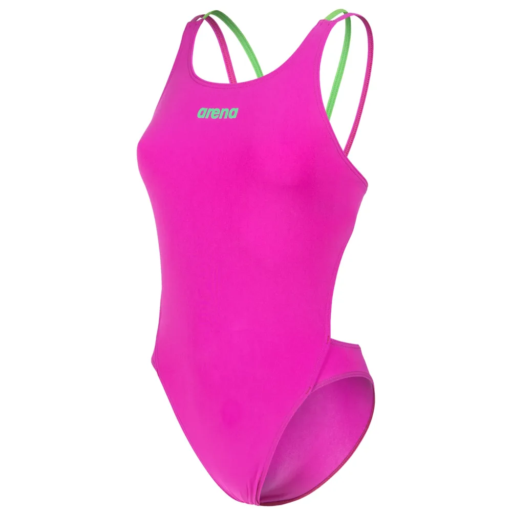 Arena W Arena Swimsuit Tech Multi Solid Badeanzug Damen, pink, Grösse: D 42