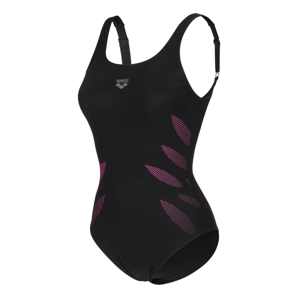 Arena W Arena Swimsuit Milena Wing Back C Cup Figurformender Badeanzug Damen, schwarz, Grösse: D 38