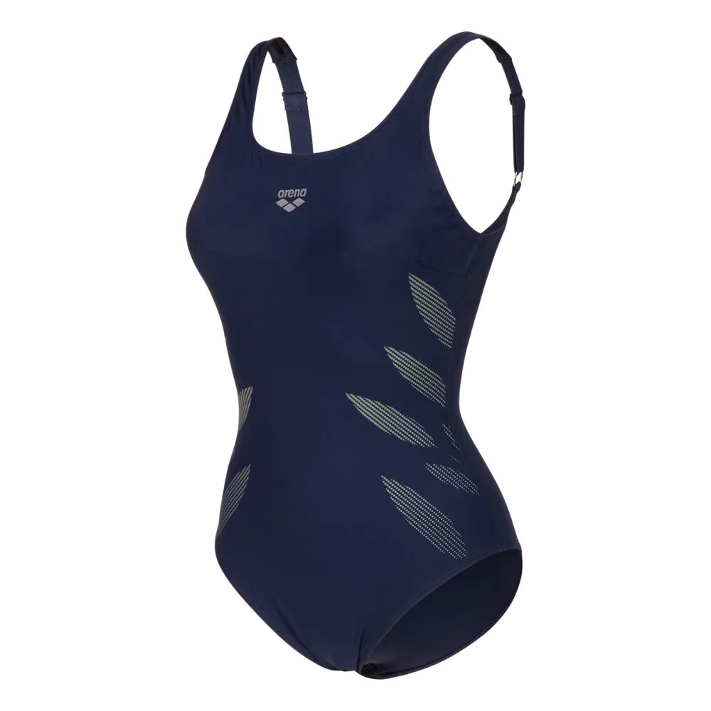 Arena W Arena Swimsuit Milena Wing Back C Cup Figurformender Badeanzug Damen, blau, Grösse: D 36