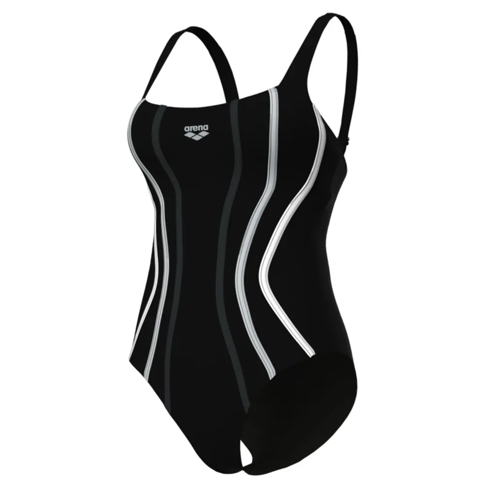 Arena W Arena Swimsuit Sofia Soft Curve Back C Cup Figurformender Badeanzug Damen, schwarz, Grösse: D 48