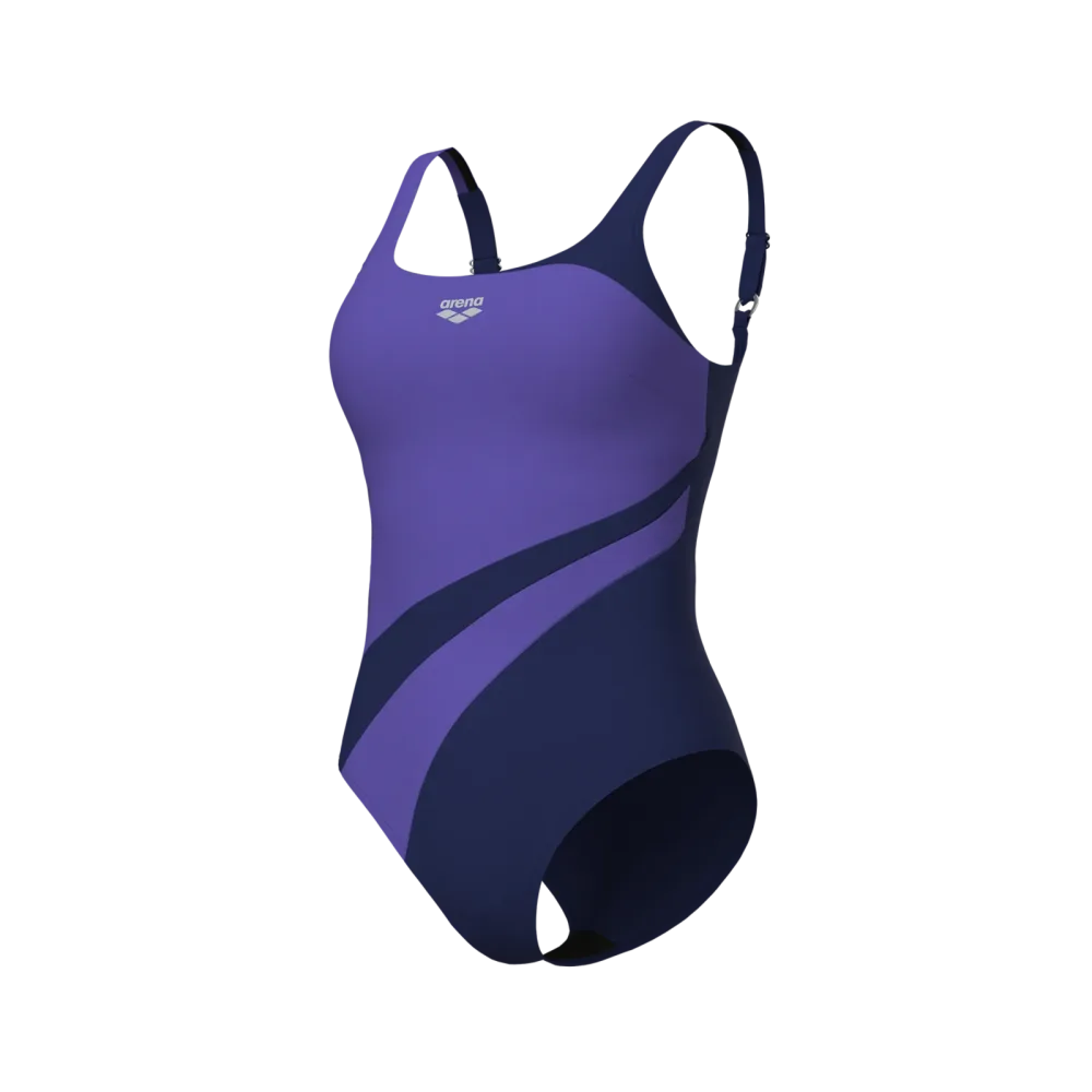 Arena W Arena Swimsuit Liliana U Back C Cup Figurformender Badeanzug Damen, blau, Grösse: D 40