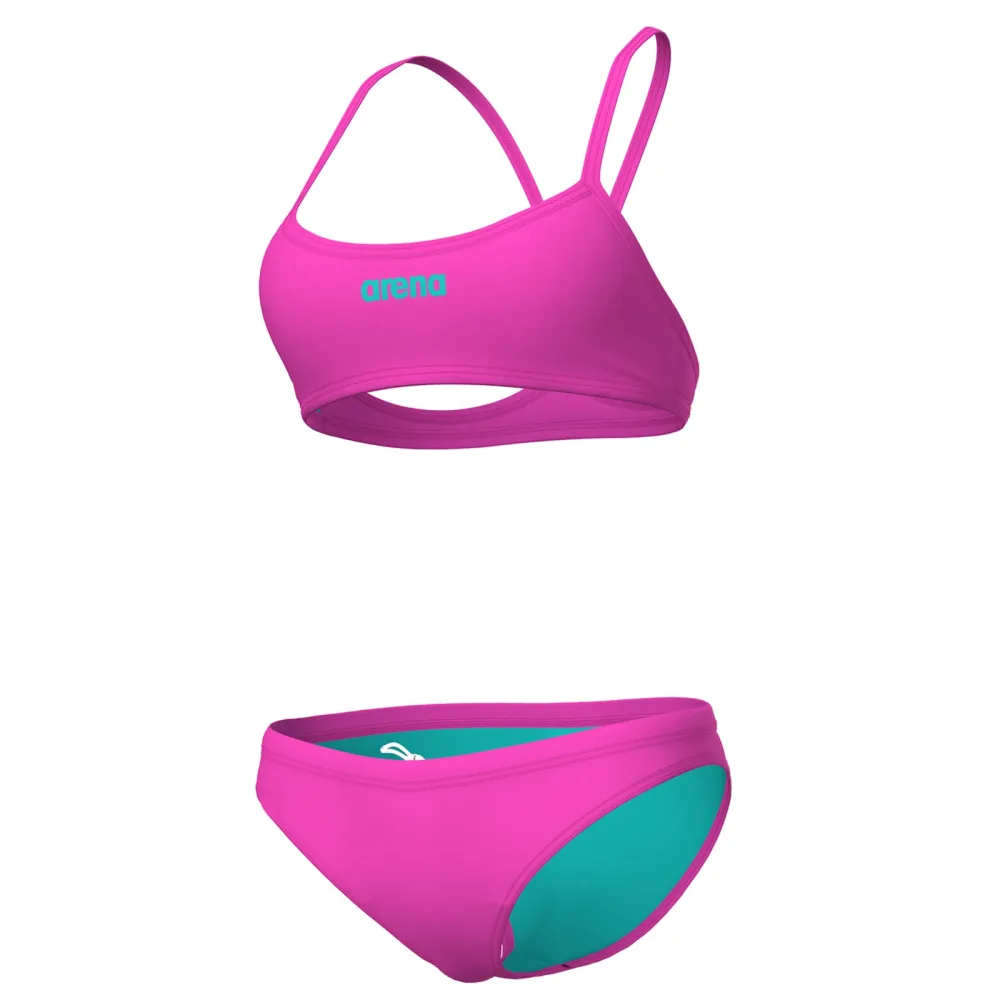 Arena W Arena Bikini Bandeau Solid Bikini Set Damen, pink, Grösse: D 38