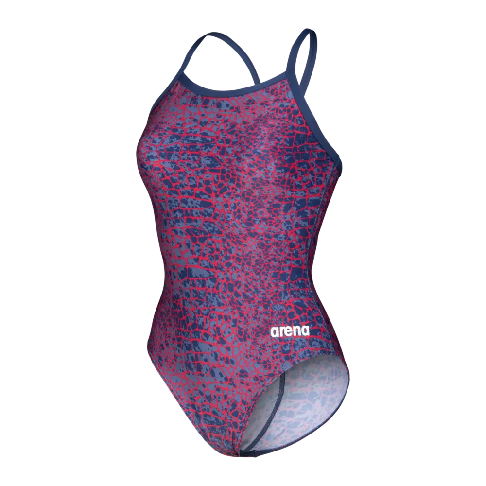 Arena W Arena Snakeskin Swimsuit Lightdrop Back Badeanzug Damen, mehrfarbig, Grösse: D 38
