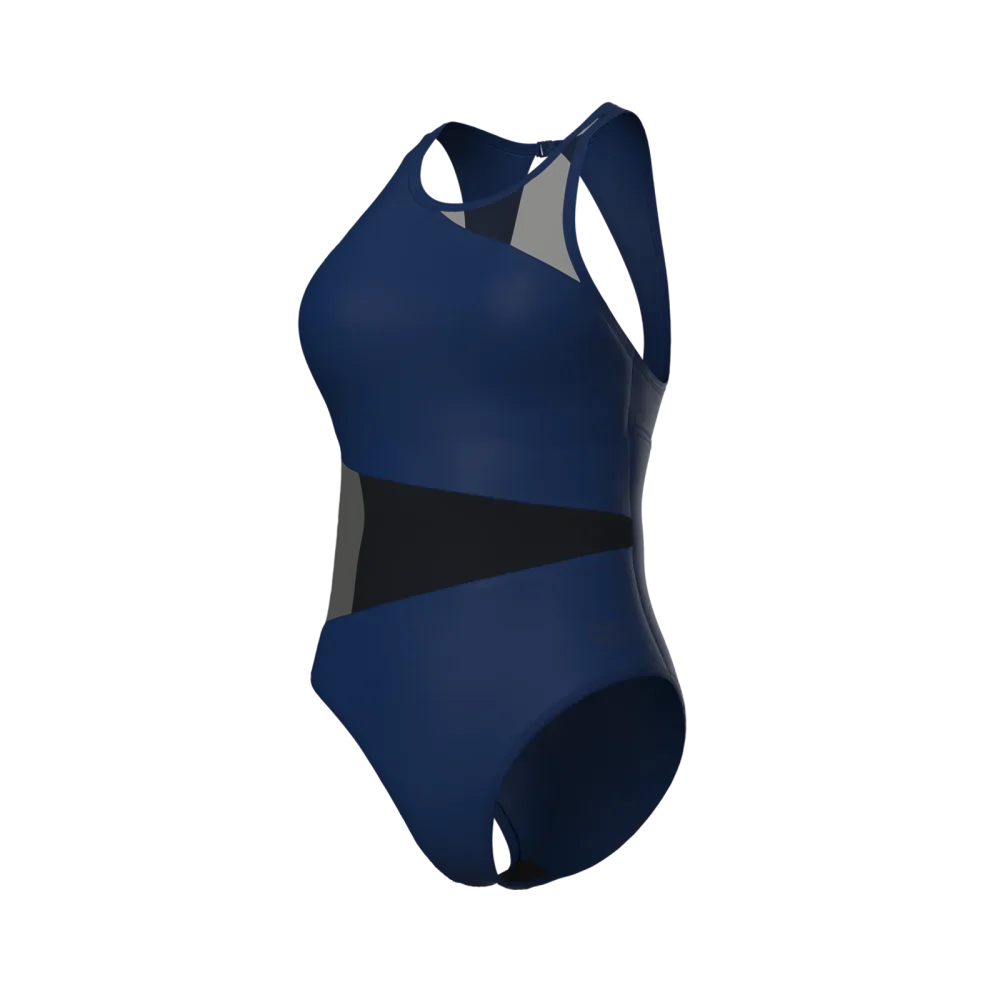 Arena W Arena Mesh Angle Swimsuit Vent Back B Badeanzug Damen, blau, Grösse: D 44