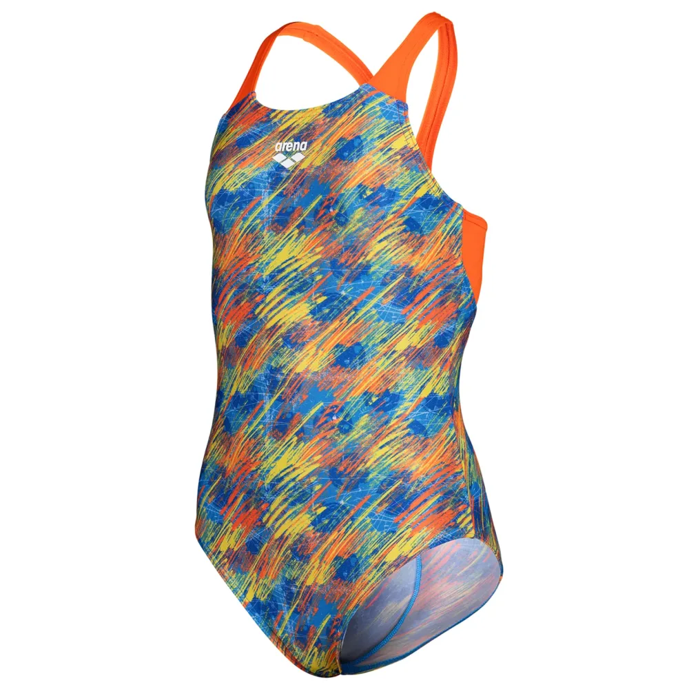 Arena G Arena Draft Swimsuit V Back L Badeanzug Mädchen, mehrfarbig, Grösse: 116
