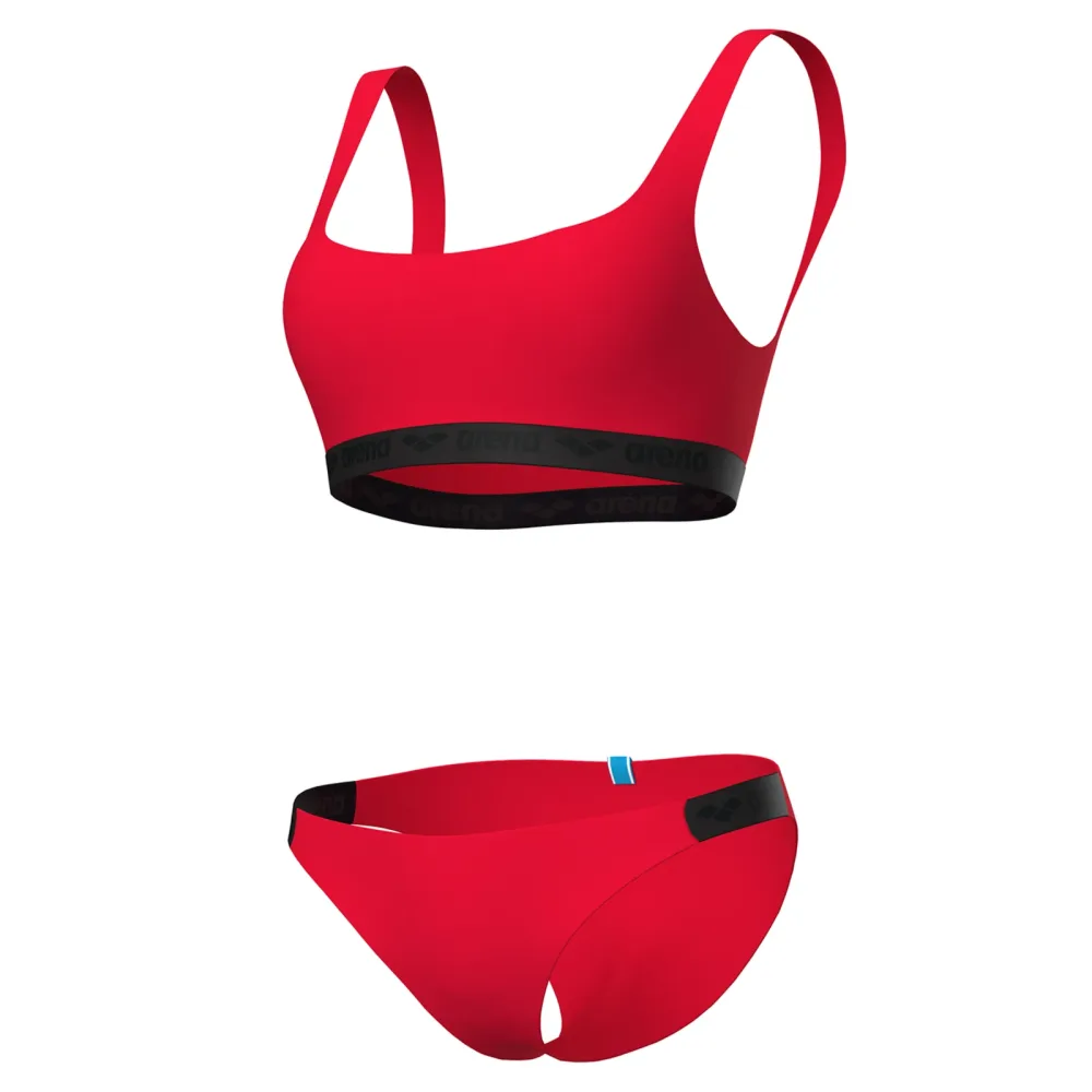 Arena W Arena Elastic Solid Bikini Bandeau Bikini Set Damen, rot, Grösse: S