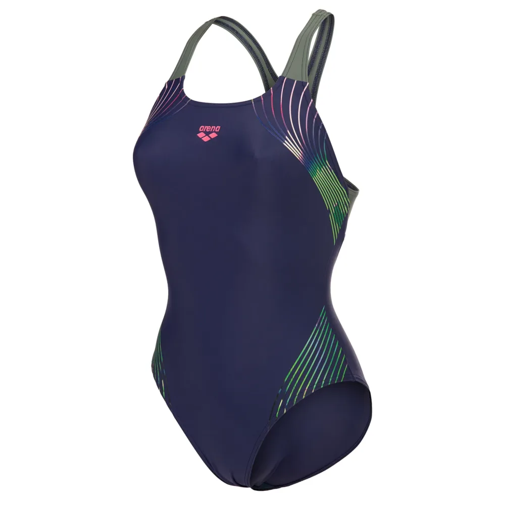 Arena W Arena Nuance Swimsuit Swim Pro Back L Badeanzug Damen, blau, Grösse: D 34