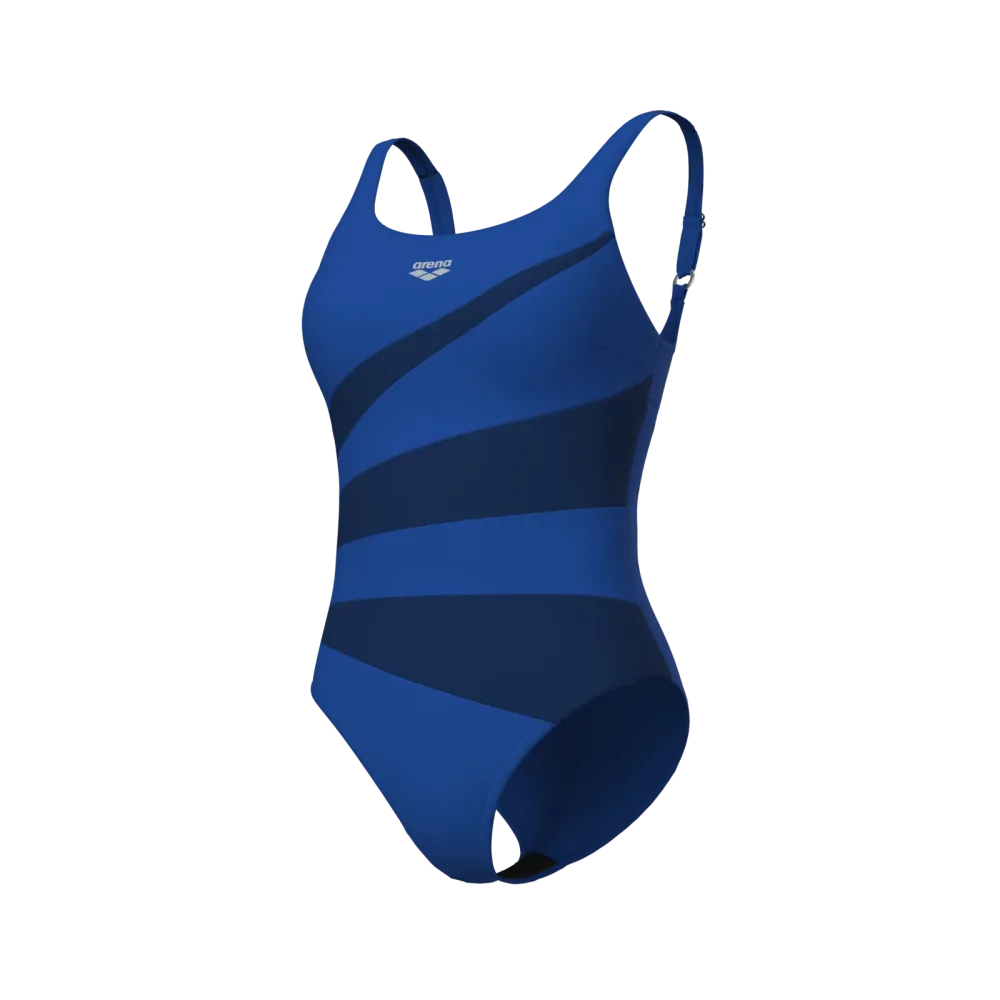 Arena W Arena Isabella Swimsuit Wing Back C Figurformender Badeanzug Damen, blau, Grösse: D 38