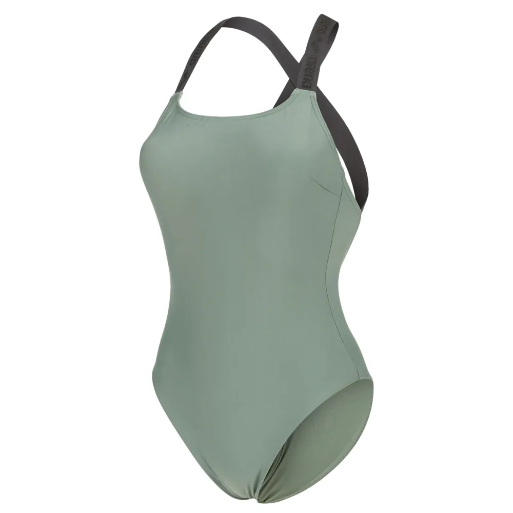 Arena W Arena Elastic Solid Swimsuit Badeanzug Damen, grün, Grösse: XS