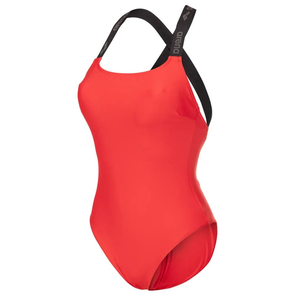 Arena W Arena Elastic Solid Swimsuit Badeanzug Damen, rot, Grösse: XS