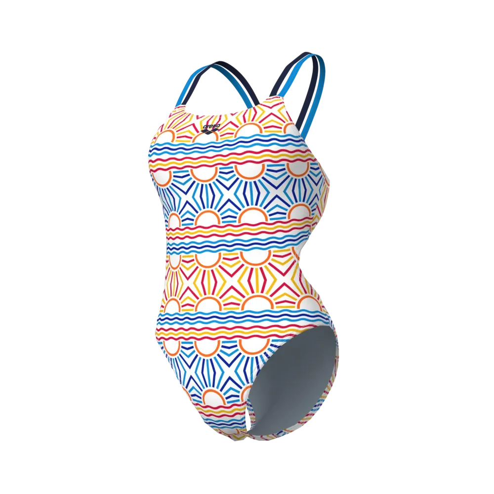 Arena W Arena Sun Swimsuit Lace Plus Back Damen, weiss, Grösse: D 32