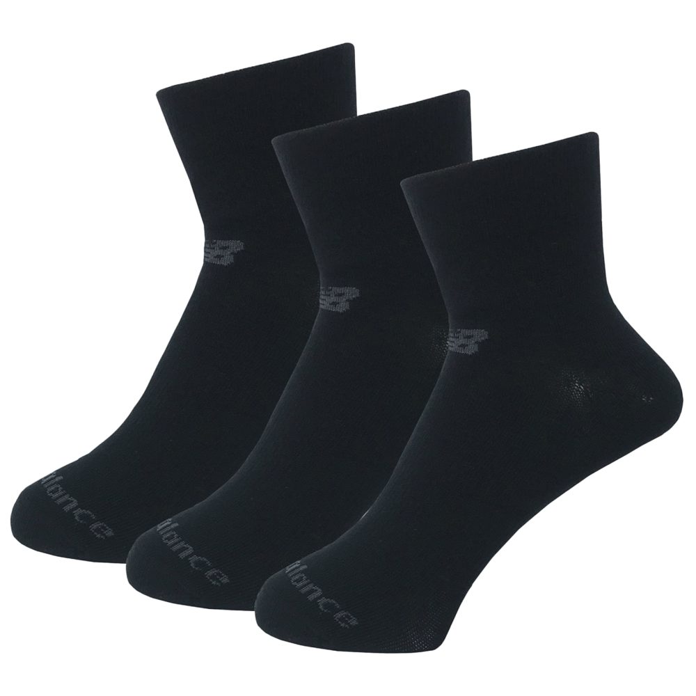 New Balance New Balance NB PF Cotton Flat Knit Ankle Socks 3 Pair unisex, schwarz, Grösse: M  unisex, schwarz, Grösse: M