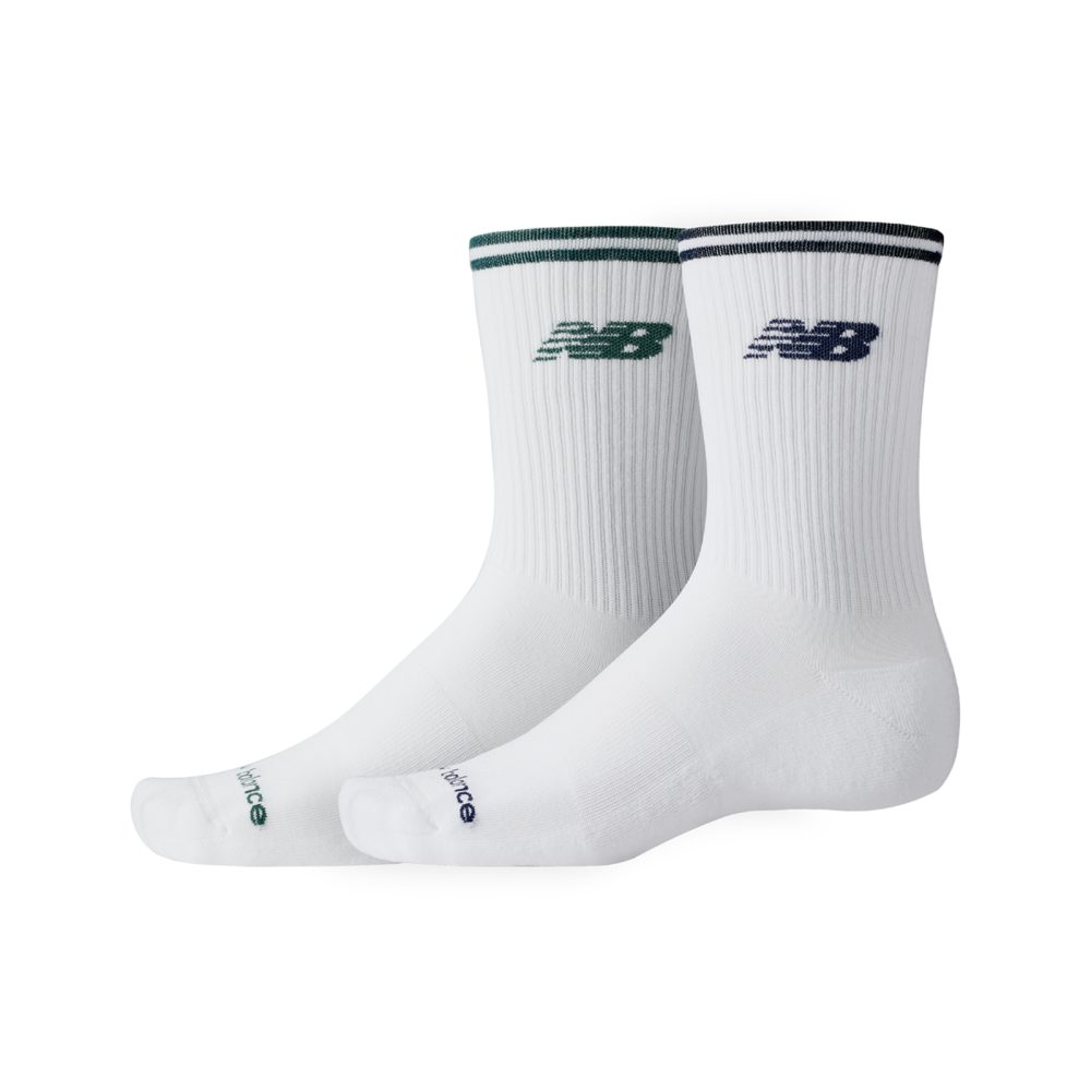 New Balance New Balance Running Stripe Midcalf Socks 2 Pack unisex, weiss, Grösse: L  unisex, weiss, Grösse: L