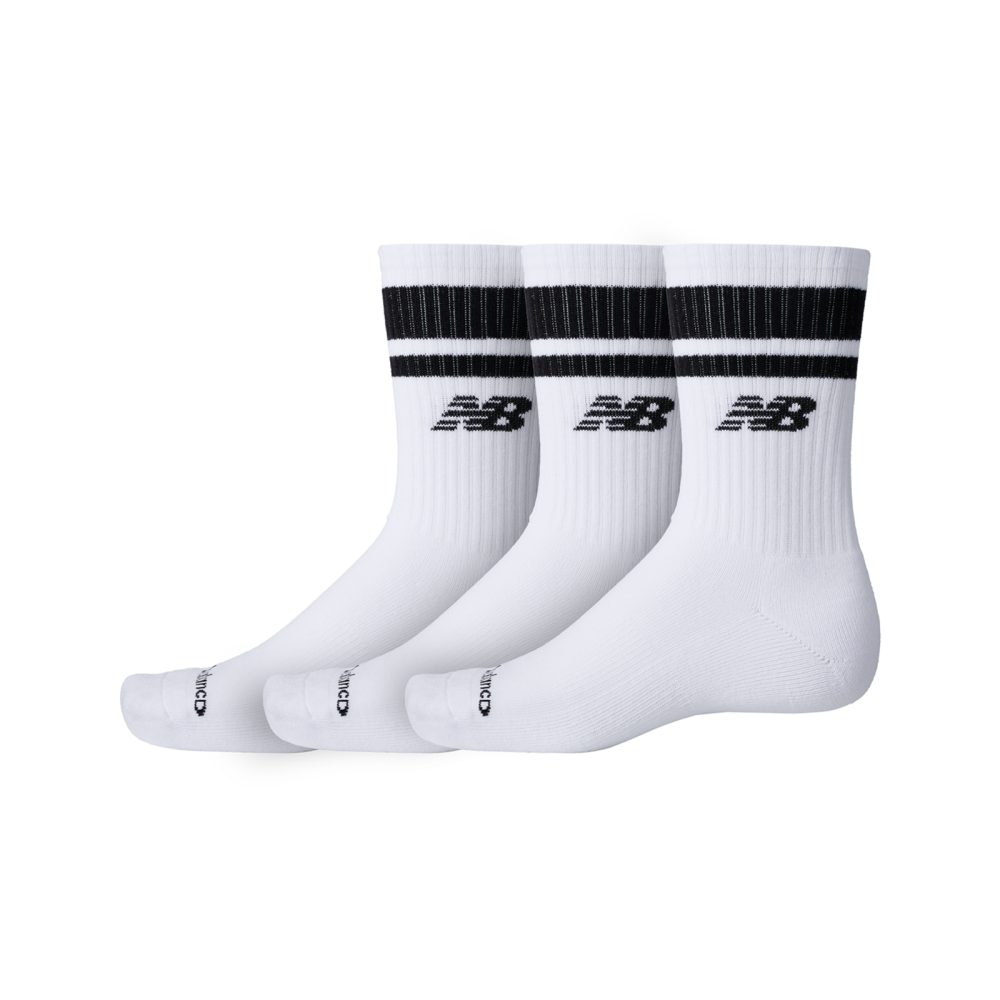 New Balance New Balance Everyday Stripe Midcalf 3 Pack unisex, weiss, Grösse: S  unisex, weiss, Grösse: S