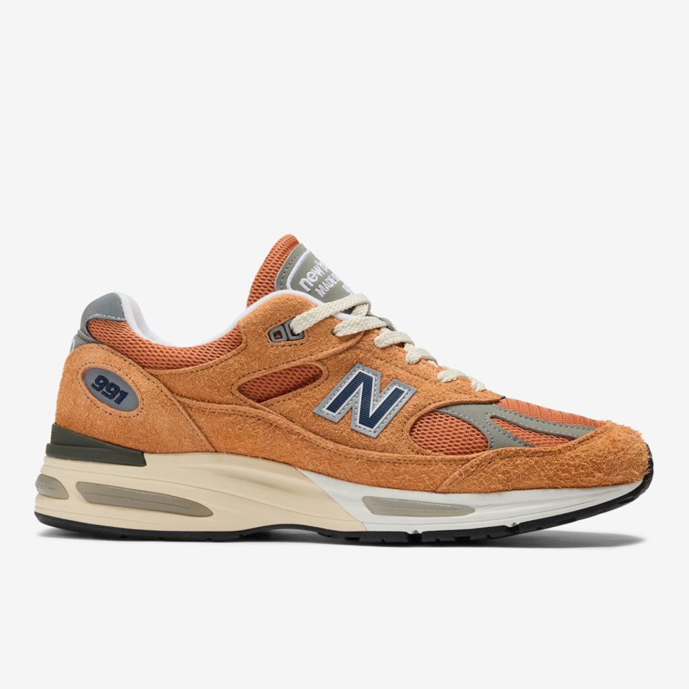 New Balance M 991v2 Made in UK Grounded Pastels Freizeitschuhe / Sneaker Herren, orange, Grösse: 44