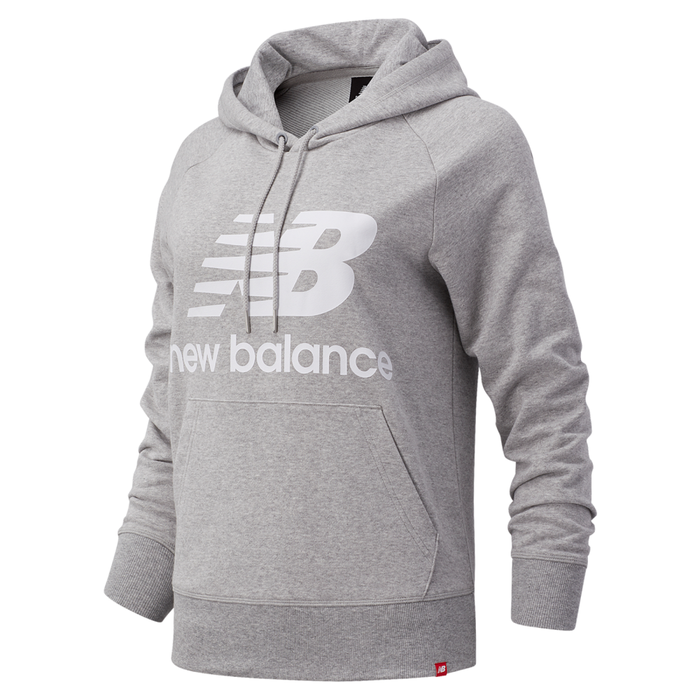 New Balance New Balance W Essentials Stacked Logo PO Hoodie Damen, grau, Grösse: M Relaxed Fit Damen, grau, Grösse: M