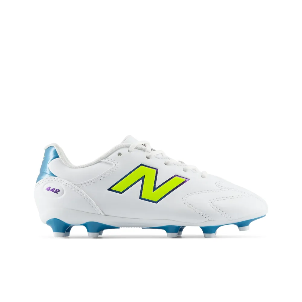 New Balance Kids Y 442 Team Jnr FG v3 Nockenschuhe unisex, weiss, Grösse: 28