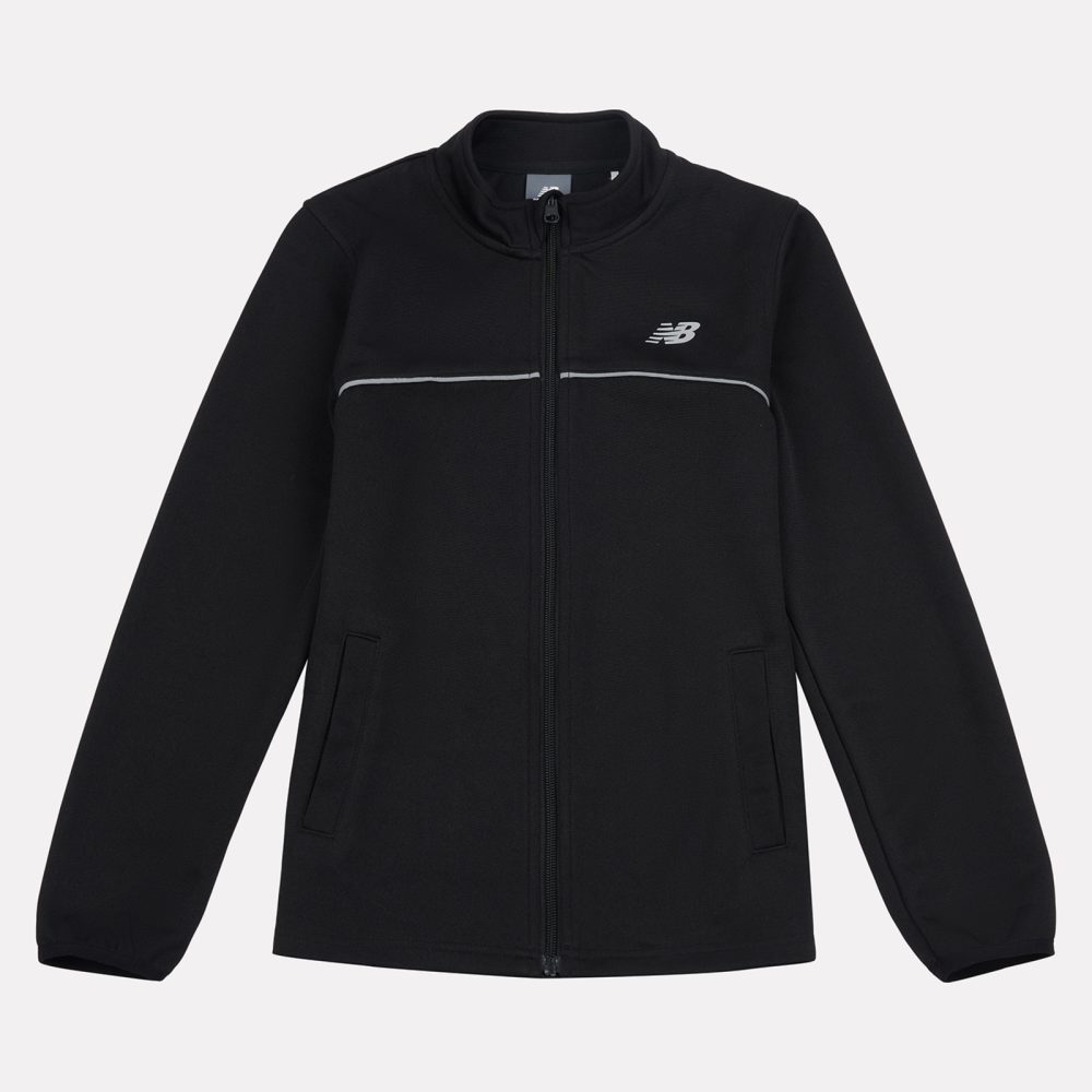 New Balance B NB Tricot Full Zip Funnel Top  Jungen, schwarz, Grösse: 9-10 Years