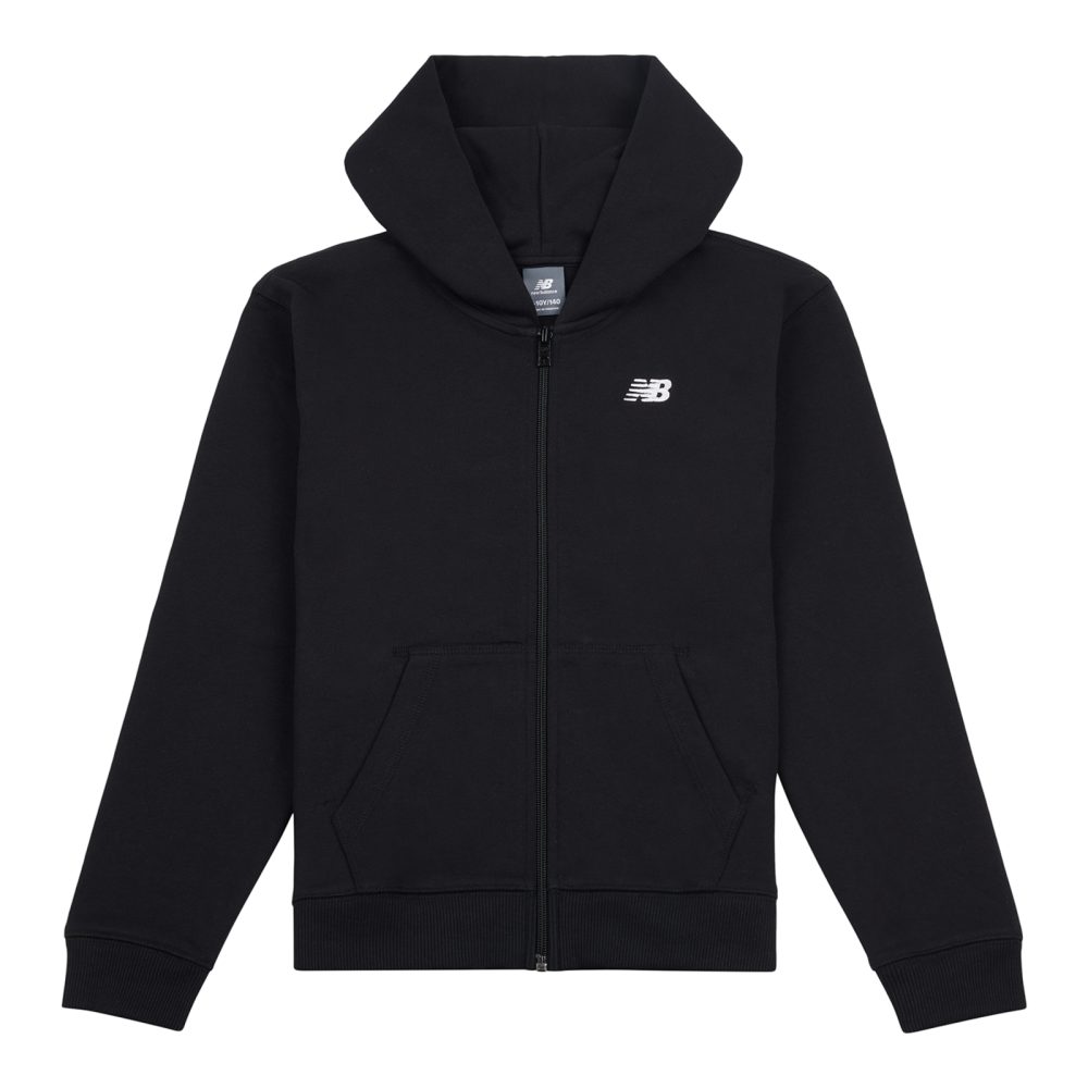 New Balance B New Balance French Terry Small Logo FZ Hoodie  Jungen, schwarz, Grösse: 7-8 Years
