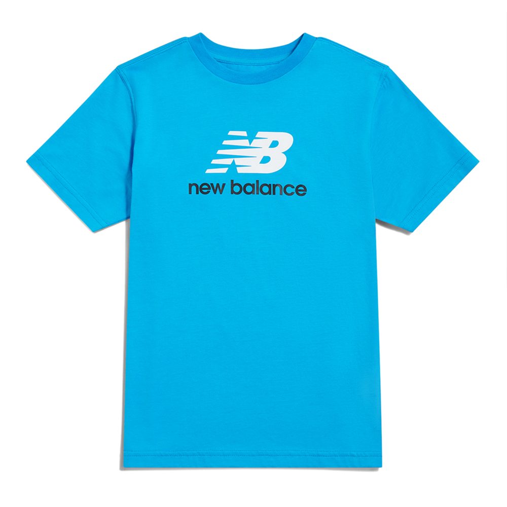 New Balance B NEW BALANCE JERSEY STACKED LOGO TEE  Jungen, blau, Grösse: 10-11 Years