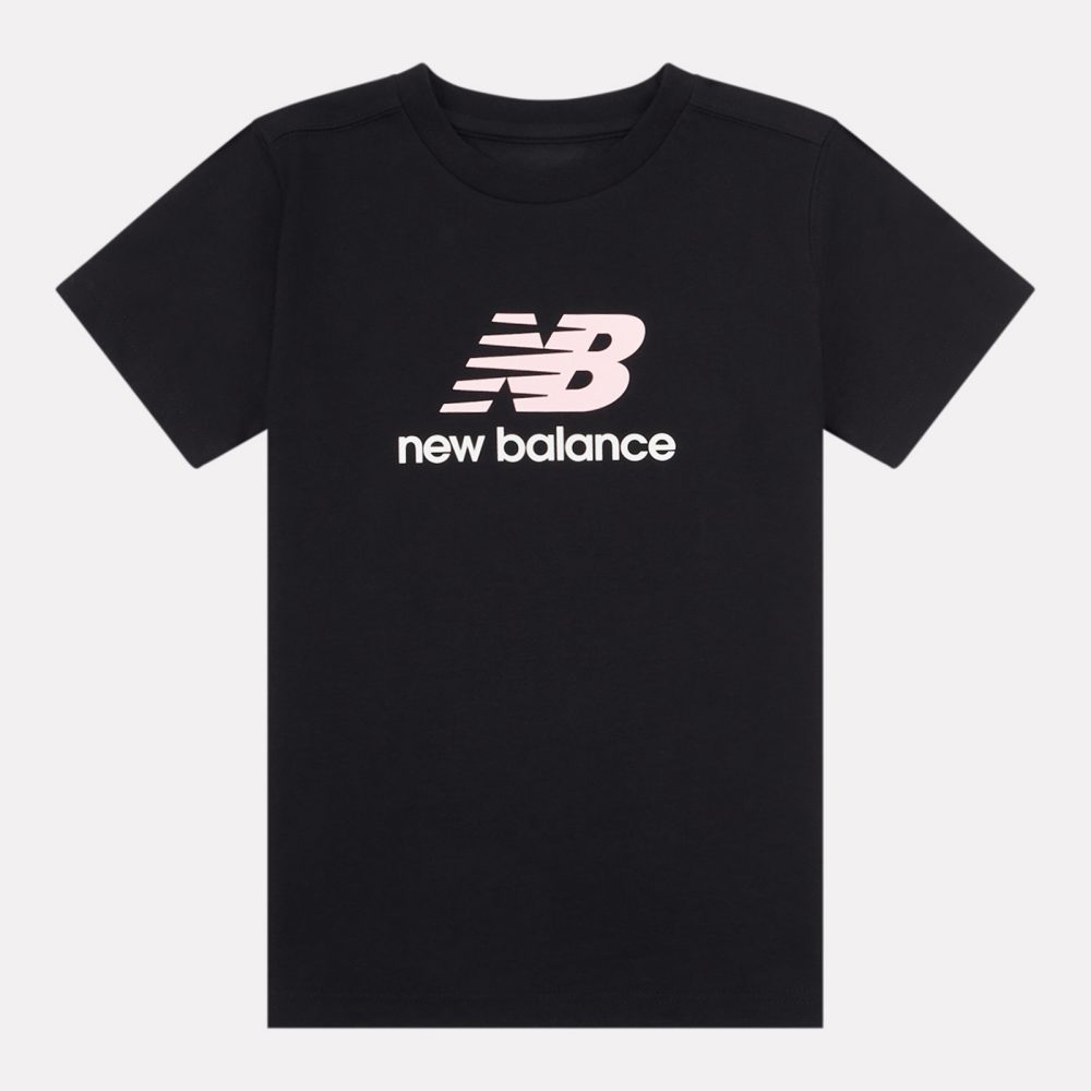New Balance G NEW BALANCE JERSEY STACKED LOGO TEE  Mädchen, schwarz, Grösse: 7-8 Years