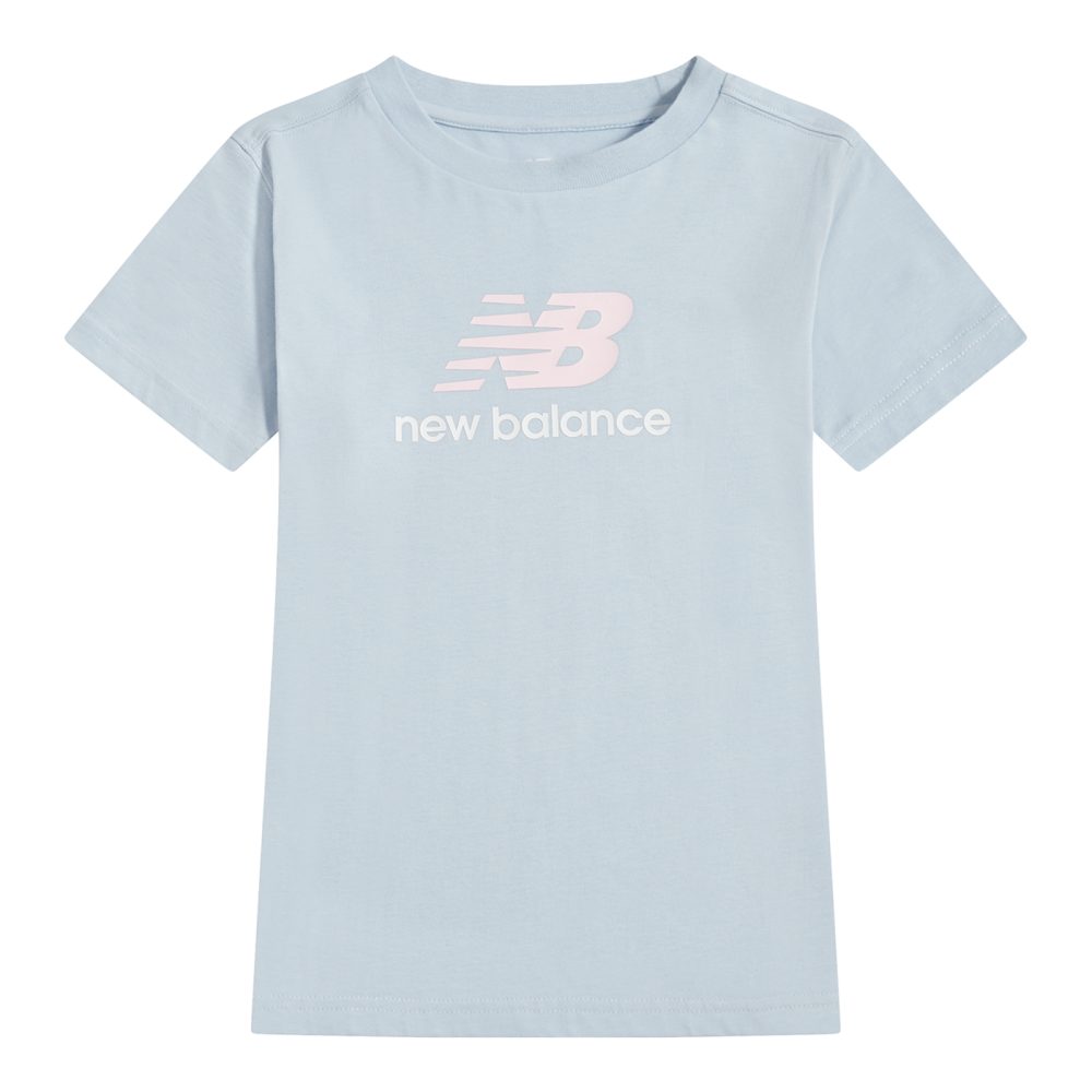 New Balance G NEW BALANCE JERSEY STACKED LOGO TEE  Mädchen, blau, Grösse: 7-8 Years