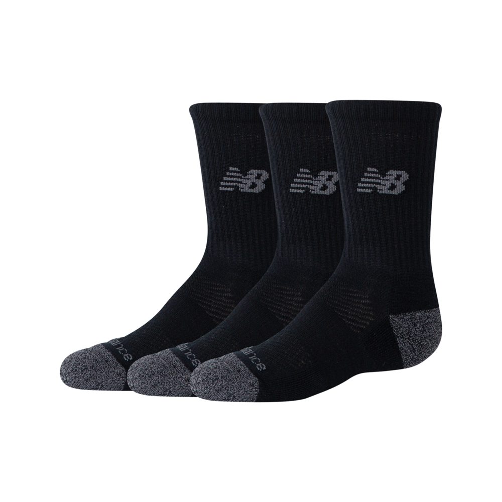 New Balance Youth Active Crew Socks 3 Pack  unisex, schwarz, Grösse: L