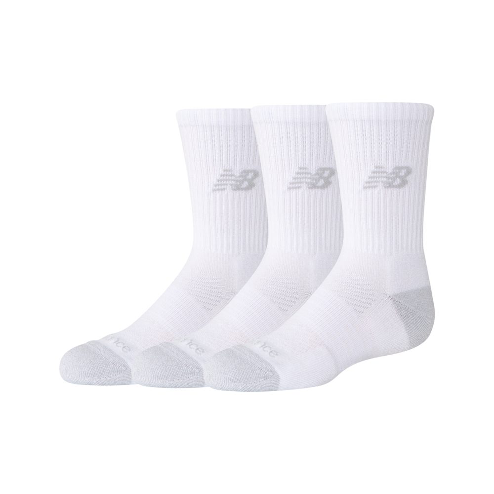 New Balance Youth Active Crew Socks 3 Pack  unisex, weiss, Grösse: L