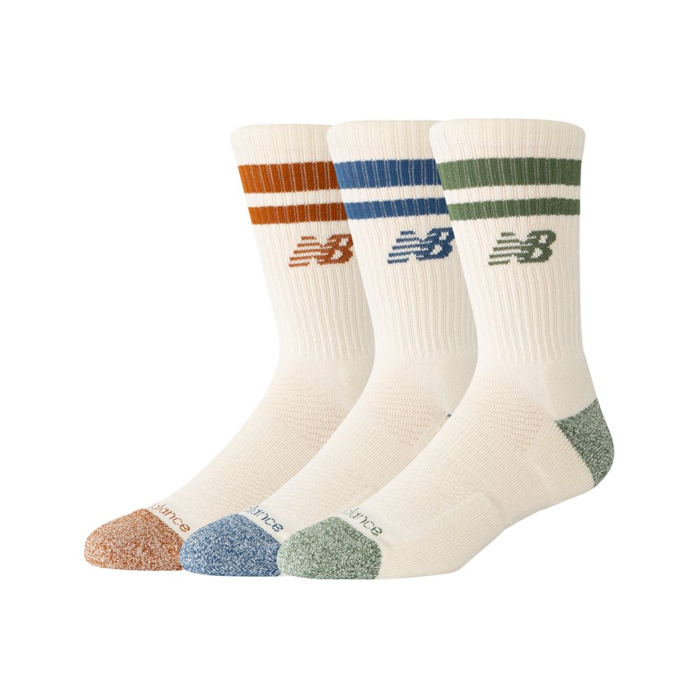 New Balance New Balance Active Lifestyle Striped Crew Socks 3 Pack unisex, mehrfarbig, Grösse: S  unisex, mehrfarbig, Grösse: S