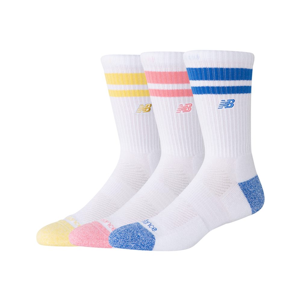 New Balance New Balance Active Lifestyle Striped Crew Socks 3 Pack unisex, mehrfarbig, Grösse: L  unisex, mehrfarbig, Grösse: L