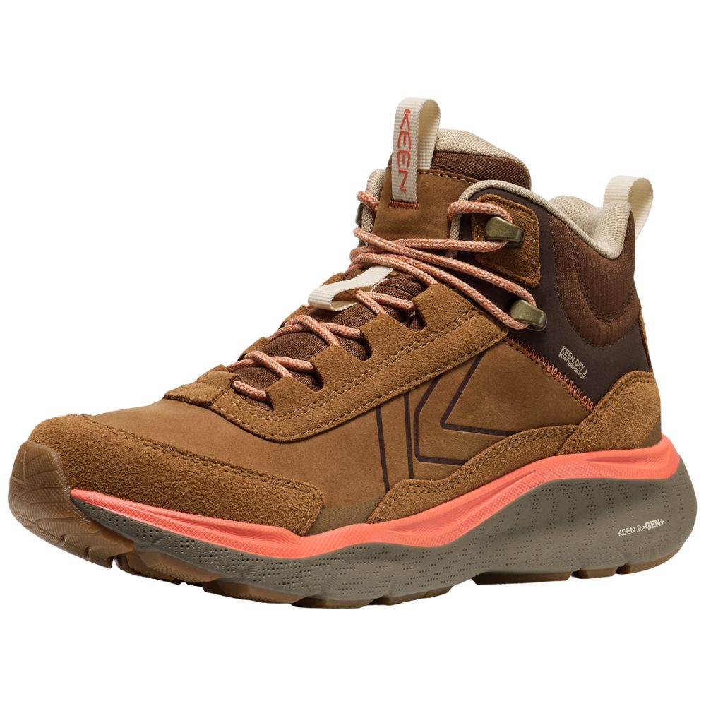 KEEN W Leiki Leather Mid WP Wander-/Trekkingschuhe halbhoch Damen, braun, Grösse: 35.5